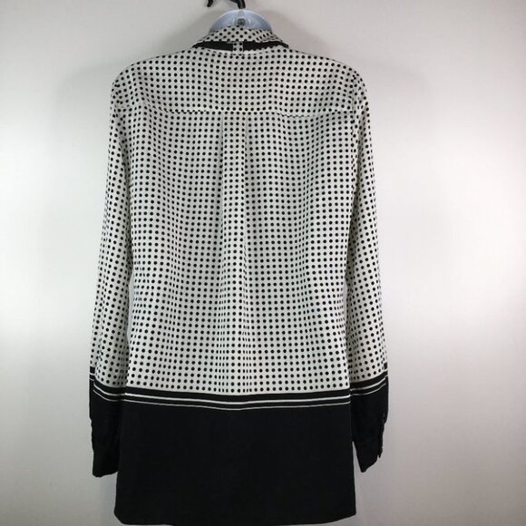 Karl Lagerfeld Polka Dot Blouse Neck Tie Top Size S - Picture 8 of 14